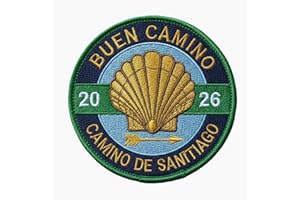 Buen Camino 2026 Patch Embroidered Iron/Sew-on Badge (3 Inch) Camino De Santiago Walking Trail Travel Souvenir Emblem Gift Pa