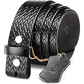 HJones Western Belts for Men without Buckle,Cowboy Belt Buckles for Men,1.5" Wide Genuine Leather Belt No Buckle
