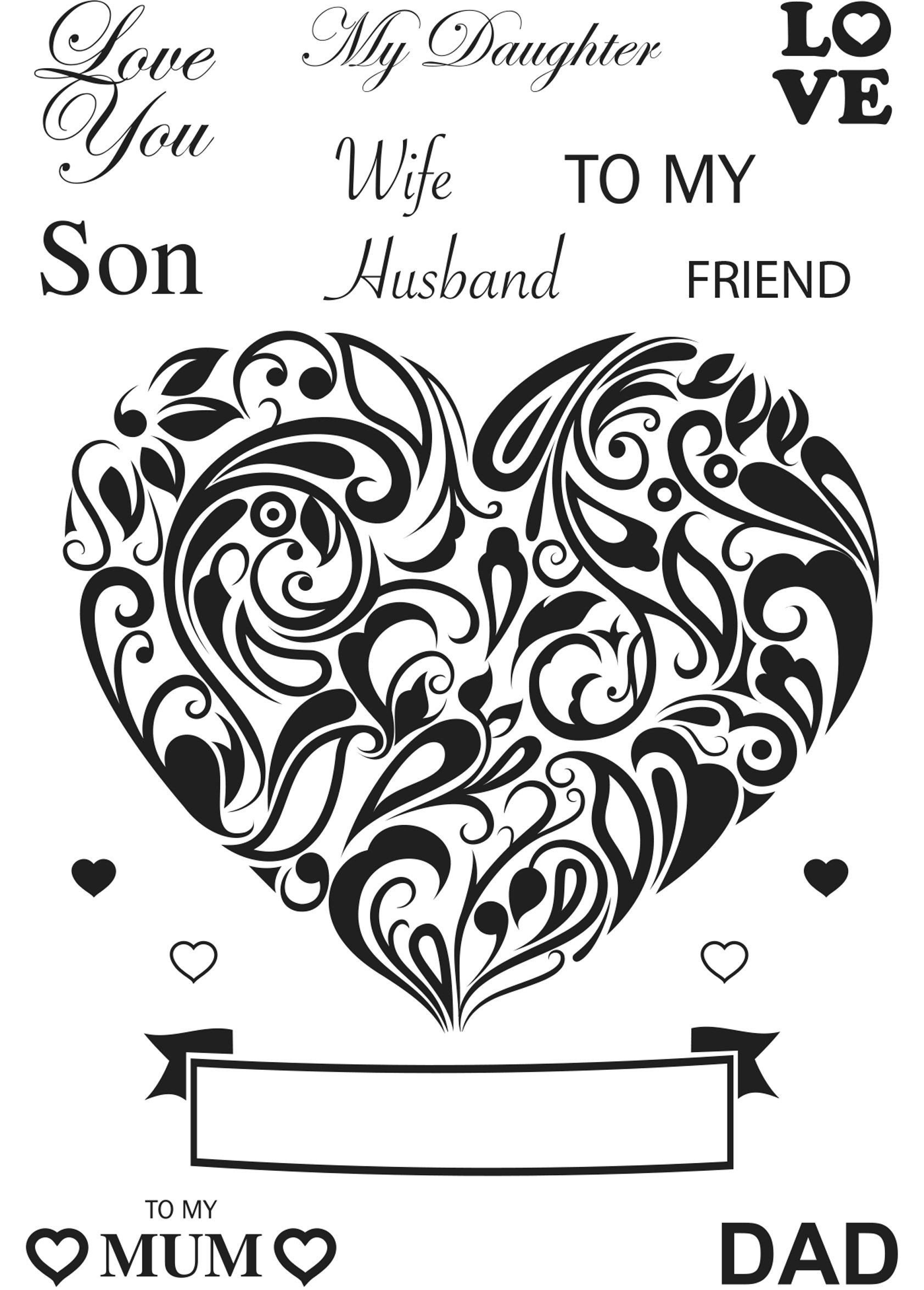 Dali Art To My Heart Swirl Clear Stamp