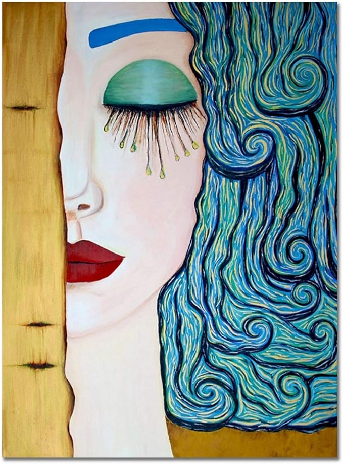 EPSMK Pintura Mural Pintura artística de Chica Dorada sobre Lienzo