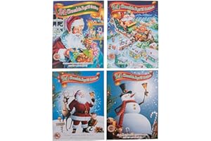 Fun Express Christmas Advent Calendars with Premium Milk Chocolate Candy - 4 Pack Bundle with 24 Pieces Each | Holiday Countdown Calendar for Kids, Family & Classroom Parties | 10" x 14" Festive Designs