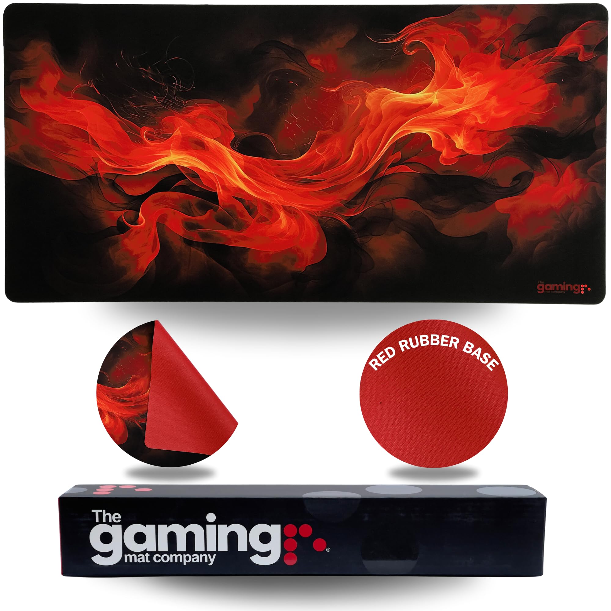 The Gaming Mat Company Single Player MTG Playmat & Gaming Mouse Pad - 28" x 14" Flames Gaming Mousepad Compatible with Magic The Gathering Playmats MTG Cards Gaming Mouse Mat Large Mouse Pad