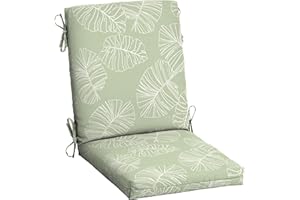 Arden Selections Outdoor Dining Chair Cushion 20 x 20, Rain-Proof, Fade Resistant 20 x 20, Coastal Green Leaf