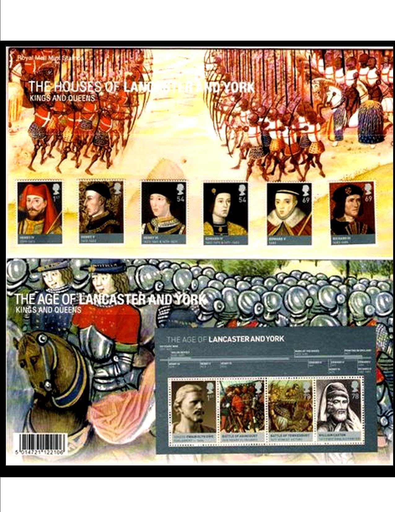 2008 The Houses of Lancaster and York (Kings and Queens) inc. Miniature Sheet Presentation Pack PP383 (printed no. 409) - Royal Mail Stamps
