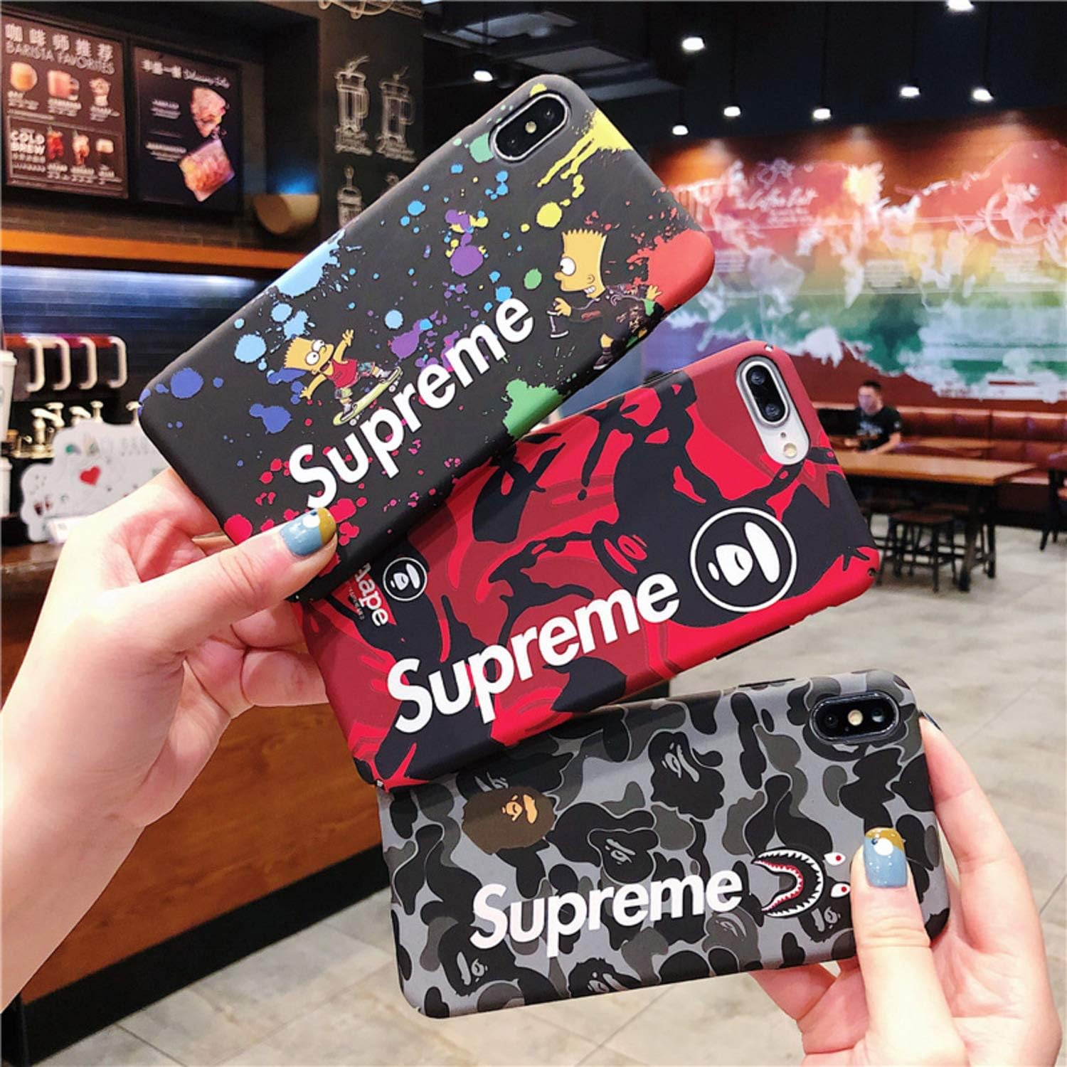 Shark Teeth Softshell Silicone Case for Samsung S7 S8 S9 S10 Plus Note 8 9 - Camo Camouflage Shark Jaw - Street Fashion Case (Bart Simpson, for Samsung S10)