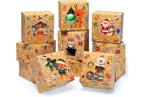qiqee Christmas Shoes Bakery Boxes with Window 30pcs 4x4x2.5 Mini Cookie Boxes Macaron Boxes Small Donut Pastry Boxes for Christmas