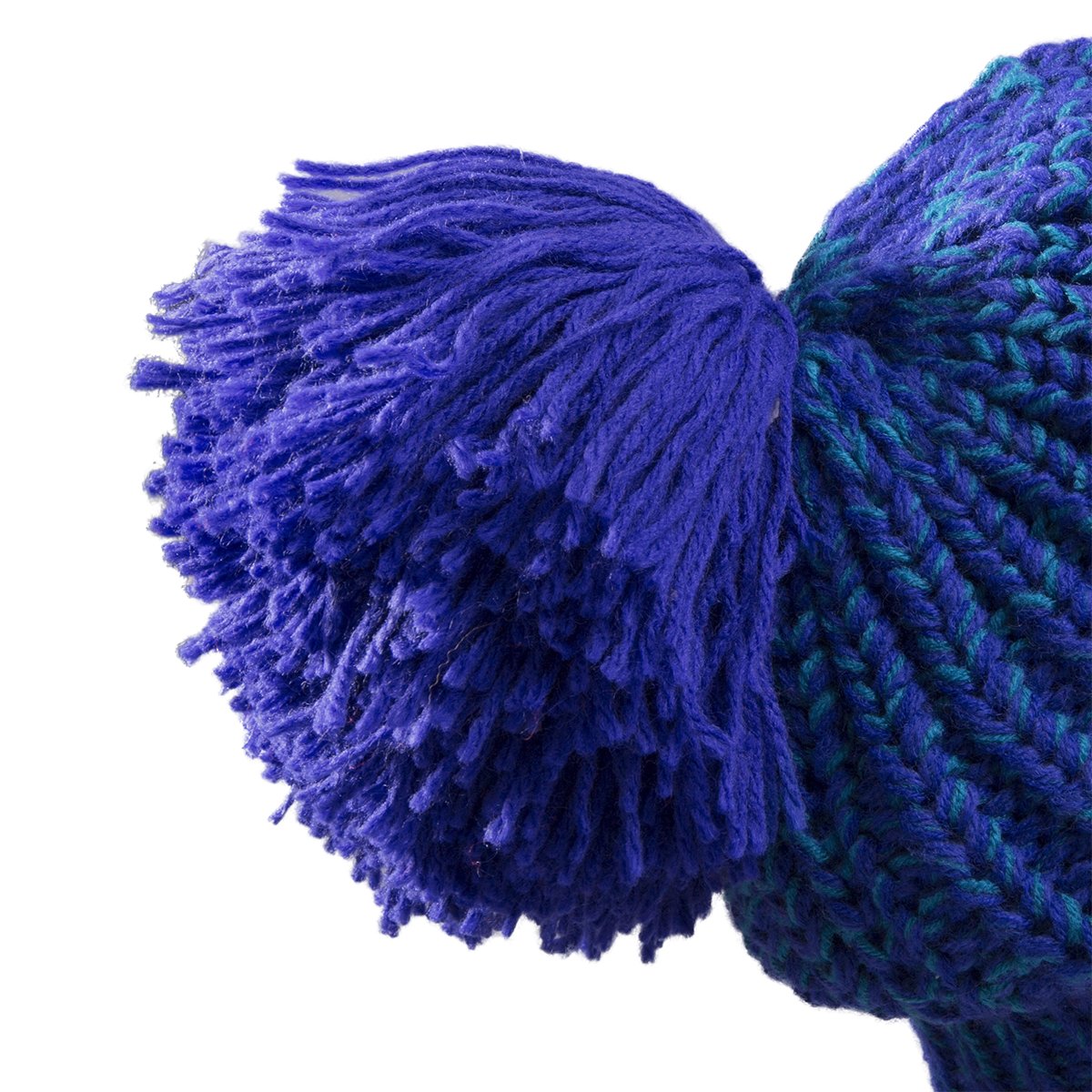 EVRFELAN Winter Women Slouchy Large Pompom Beanie Thick Warm Cable Knit Crochet Hat Fashion Stretchy Chunky Warm Ski Skull Cap Snowboard Braid Girls Solid Soft(Blue)