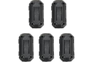 Lawnoval 5X Toroidal Core Ferrite Bead Clip Choke, 3.5/5/7/9/13mm RFI Noise Filter for USB Powerline Audio Video Cables