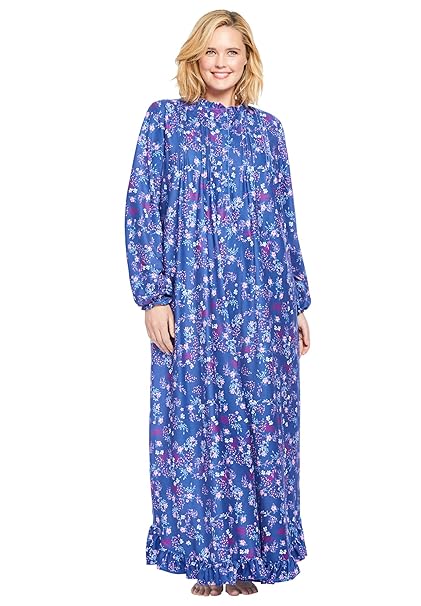 Only Necessities Women S Plus Size Long Flannel Nightgown