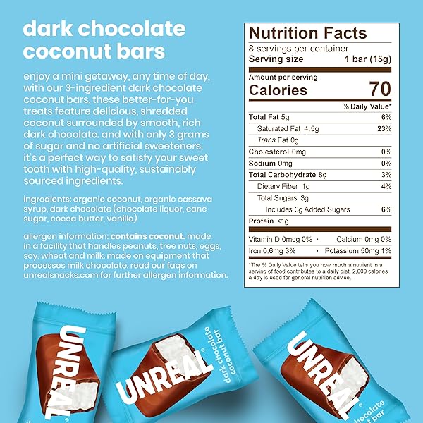 UNREAL CHOC DRK CCNT BAR BAG 4.2 OZ