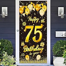 wongmode Happy 75th Birthday to You Door Banner