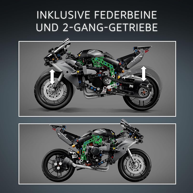 Technic Kawasaki Ninja H2R Motorrad, Geschenk für Kinder & Erwachsene zum Geburtstag, Dekoration, Spielzeug, Modell für Jungen und Mädchen ab 10 Jahren 42170
