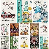 Gnome Garden Flags 12x18 Double Sided, Set of 12 Yard Flag for Outside Seasonal Garden Flag Outdoor Holiday Farmhouse Decorations Flags for All Seasons (Gnome)