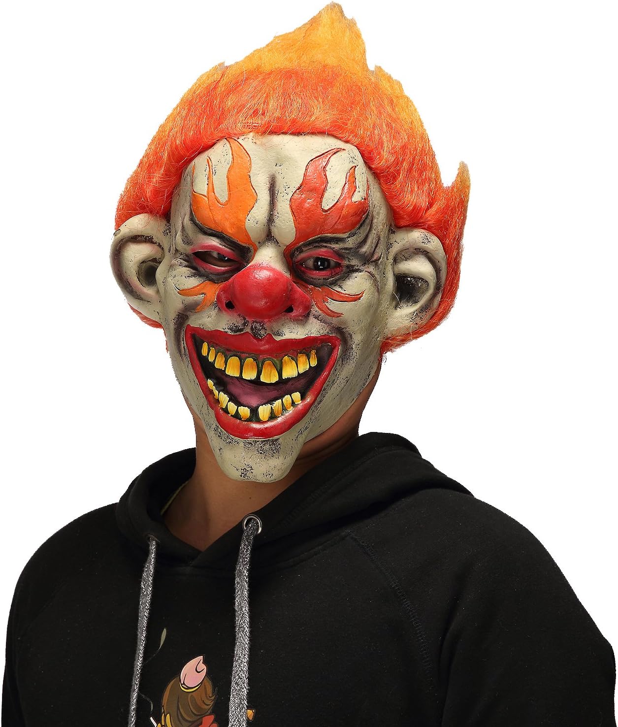 Halloween Horrific Demon Adult Scary Clown Masks Cosplay Props(Yellow Flame Clown)