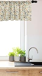 Ambesonne Leaves Window Valance, Autumn Theme