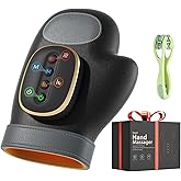 WUX Hand Massager with Heat Compression Relief, 3 Massage 4 Temperatures 5 Compression Models Therapy Glove, Arthritis & Wrist Carpal Tunnel Muscles Pressure Point Therapy, Ideal Gifts for Women/Men