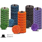 HOMO FABER 46 PCS 2 Inch Quick Change Strip Discs Multi-Color Kit - Paint & Rust Removal Wheel for Die Grinder/Drill with 1/4" Roll Lock Holder - Surface Prep & Conditioning