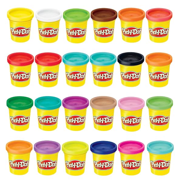 PLAY-DOH MODELING COMPOUND 24-PACK CASE OF COLORS, NON-TOXIC, 3 OZ CANS OF ASSORT. COLORS, BACK TO SCHOOL CLASSROOM SUPPLIES, PRESCHOOL TOYS, AGES 2+ (AMAZON EXCLUSIVE)