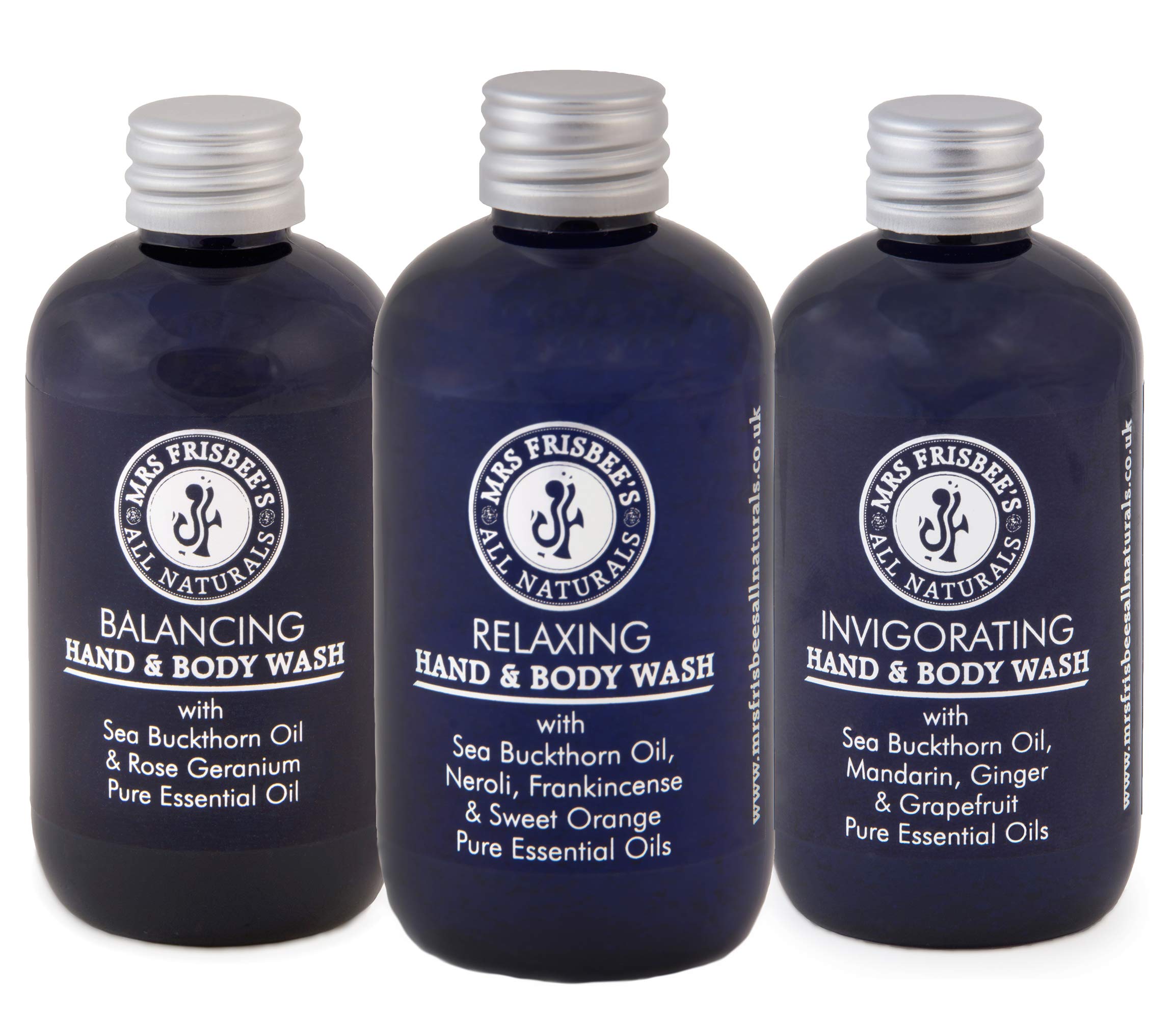 Aromatherapy Hand & Body Wash Collection/Made with Aloe Vera, Sea Buckthorn, Soap Bark Extract and Pure Essential Oils/Free From Sulphates/Vegan/Natural/Cruelty