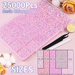 25000Pcs Resin Jelly Rhinestones with Tweezers for