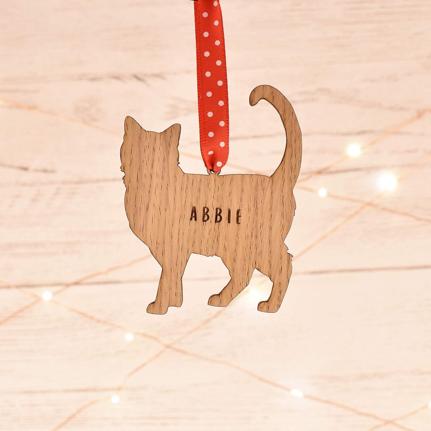 Personalised cat shaped ornament christmas tree decorations present for pet keepsake