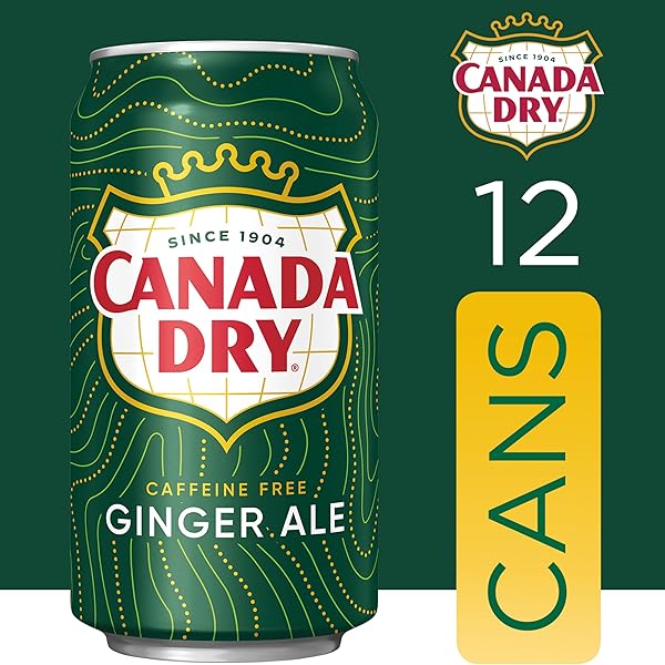 CANADA DRY GINGER ALE SODA, 12 FL OZ CANS, 12 PACK
