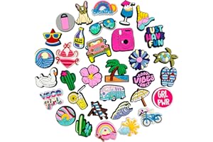 COIO 30 35 50PCS Shoe Charms for Crock Clogs Cute Cartoon Shoe Charms Lovely Shoe Decoration Pink Kawaii Shoe Accessory for Girls Boys Teens Women Men