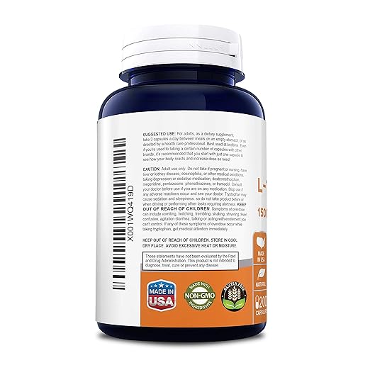 Amazon.com: Mejor L-Tryptophan 1500 mg 200 caps (sin gluten ...