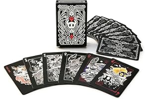 LongGenius Hollow Knight Theme Playing Cards, 54 Poker Size Cards, Custom Black White Designs Deck, Gift for Game Lovers