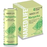 Naked Life Non-Alcoholic Drinks, Margarita, Zero Sugar, Low Calorie, Alcohol-Free Cocktails 4 pack, 8.4 fl oz cans