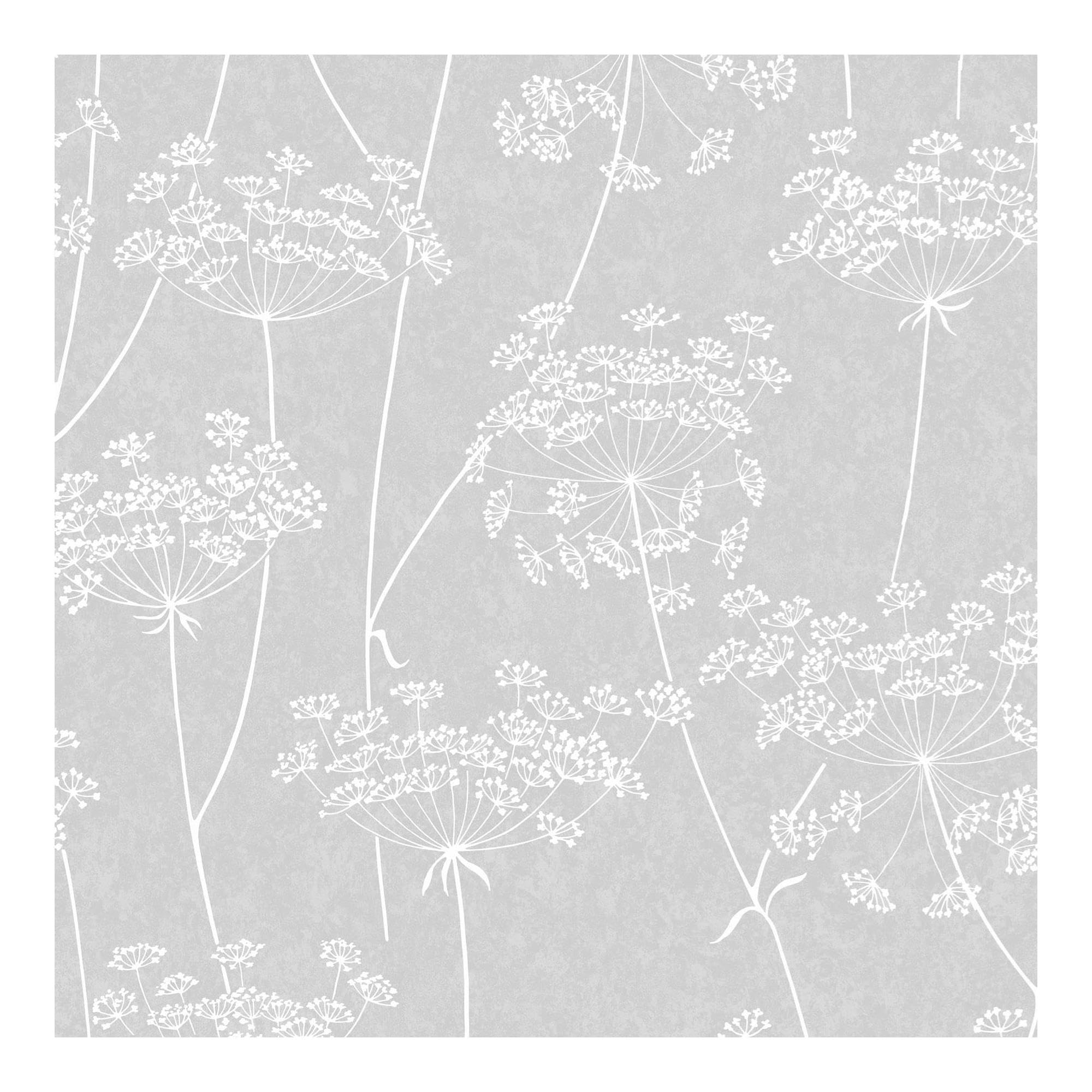 Superfresco Easy Aura Grey Wallpaper | Paste the Wall | Grey Floral | Eco-Friendly