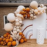 Fall Balloons Garland Arch Kit - Double Stuffed Matte Burnt Orange Cream Peach Apricot Terracotta Latex Balloon Different Sizes 18 12 10 5In Fall Ballon for Baby Shower Party Holiday