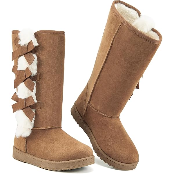 Boots With The Fur Women's Cute Warm Faux Fur Lined Mid Calf