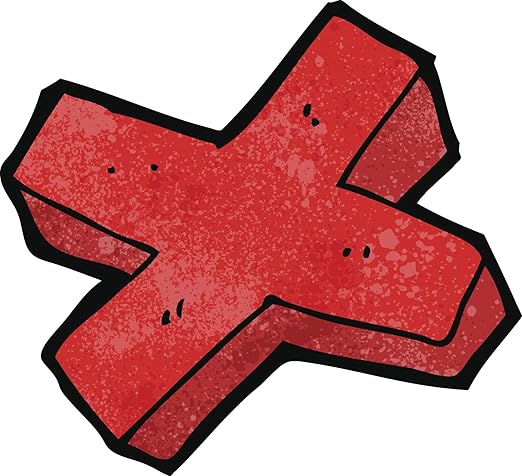 Amazon Com Cartoon X Marks The Spot Red Black Vinyl Decal Sticker