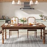 Tribesigns 62&rdquo; Farmhouse Dining Table for 4-6 People, Large Wood Rectangle Kitchen Table, Modern Dinner Table Kitchen &amp; Dining Room Furniture with Carved Turned Legs