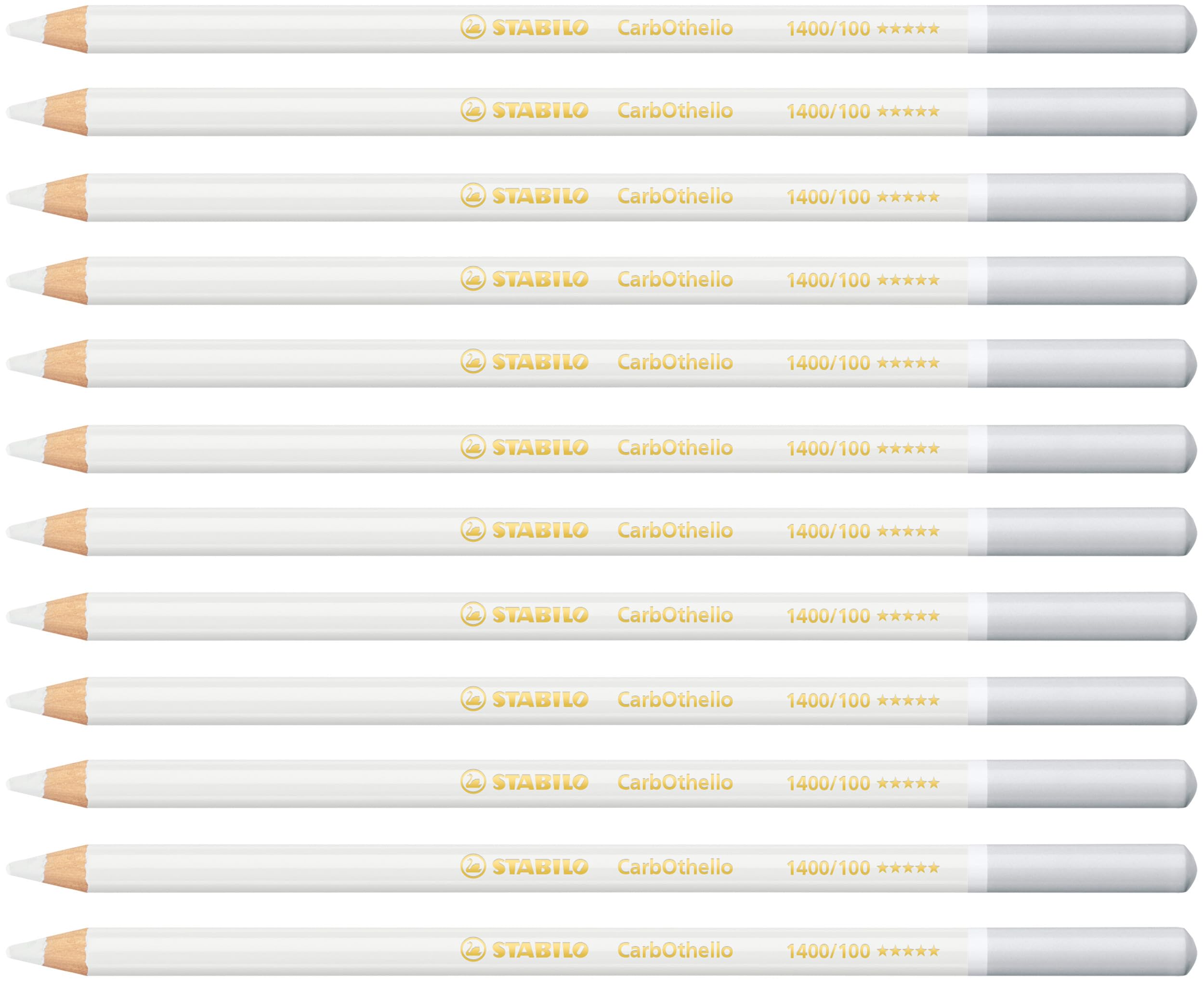 STABILO CarbOthello - Chalk-Pastel Pencil - Pack of 12 - Titanium White — image 1