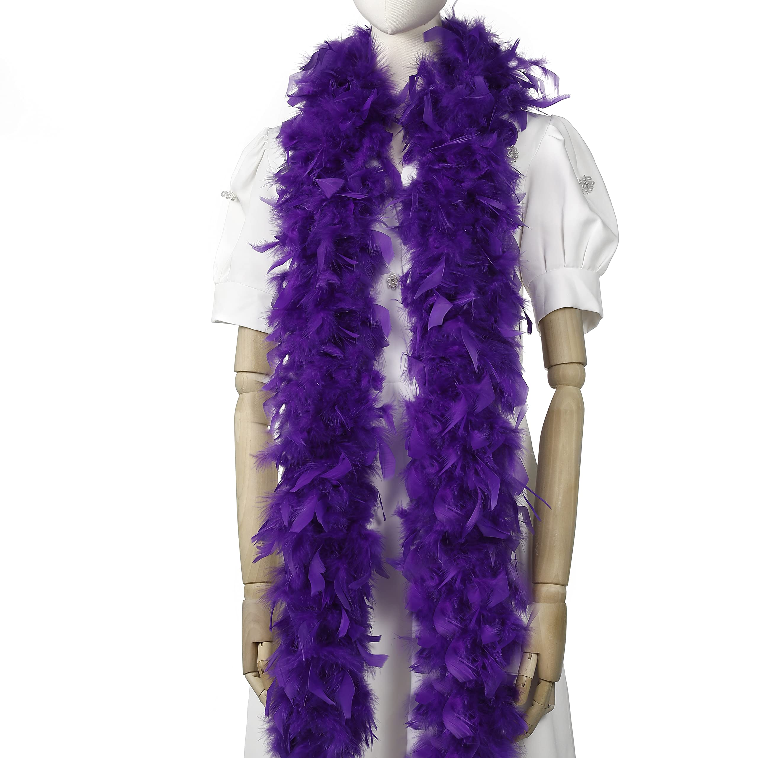 Larryhot 60g Purple Feather Boa - 2 Yards Turkey Boa Feathers for Party Bulk,Christmas,Wedding Centerpieces,Costume,Concert,Pet and Home Decoration (Purple) — image 1