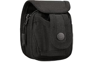 SunForMorning MOLLE Tactical Slingshot Ball Pouch, Attached Storage Waist Pouch for Outdoor Sports and Travel (Black)