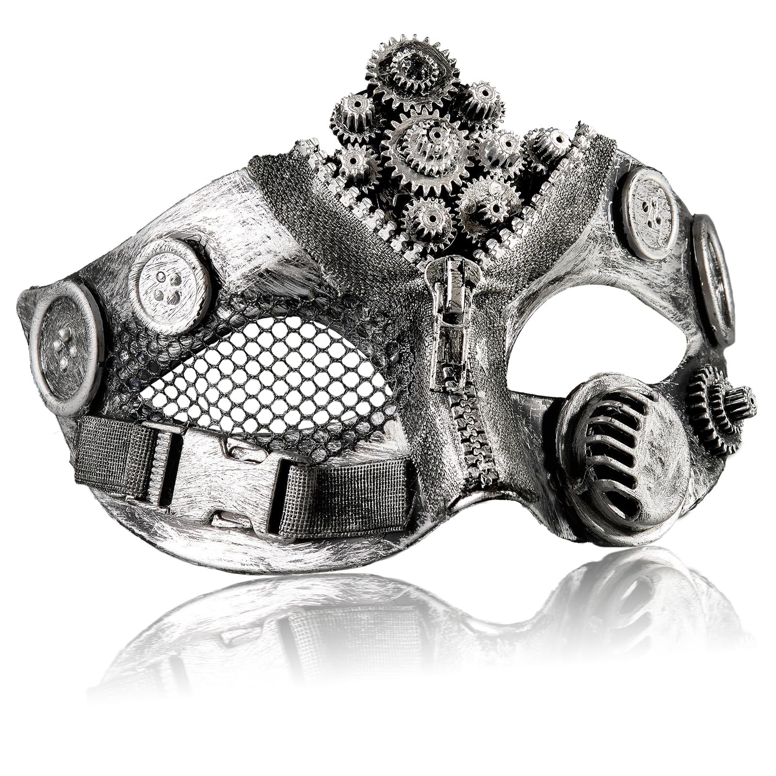 MYSEUNI 2025 New Steampunk Mechanical Mask Sliver- Steam Punk Halloween Cosplay - Masquerade Masks and Costumes for Men&Women- Masquerade Party, Ball, Prom, Christmas, New Years, Mardi Gras