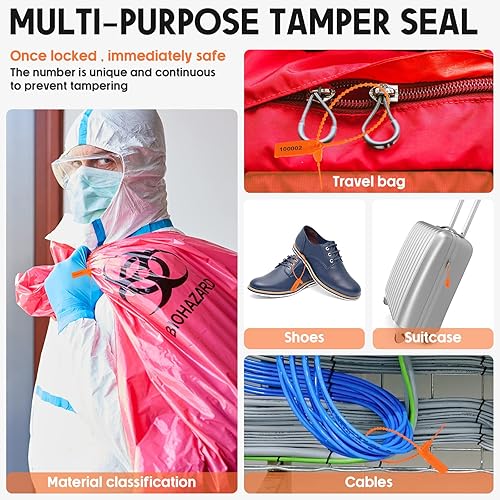 1000 Pcs Plastic Tamper Seals Fire Extinguisher Tags Security Tags Seals Safety Numbered Zip Ties Labels Yellow I3795443040 - View #7