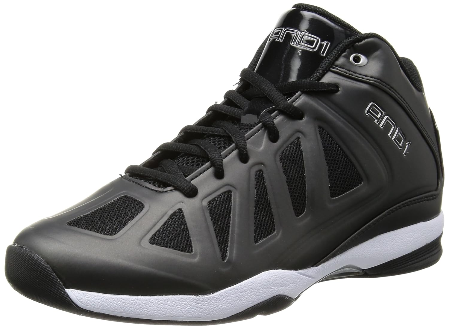 Buy AND 1 Men's Backlash Mid Basketball Shoe, Black/Black/White, 7 M US