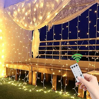 Buy Large Size Outdoor Christmas Lights 20 Ft To 10 Ft Outdoor Window Curtain Lights For Wedding Decorations 600 Led Waterproof String Lights For Christmas Christmas Patio Party Decorations Warm White Online