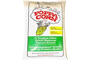 Bulk Popcorn Kernels - Poppa Corn High Expansion Round Mushroom Popcorn Corn Kernels Gluten Free Non-GMO 35lb (15.9KG)Bag