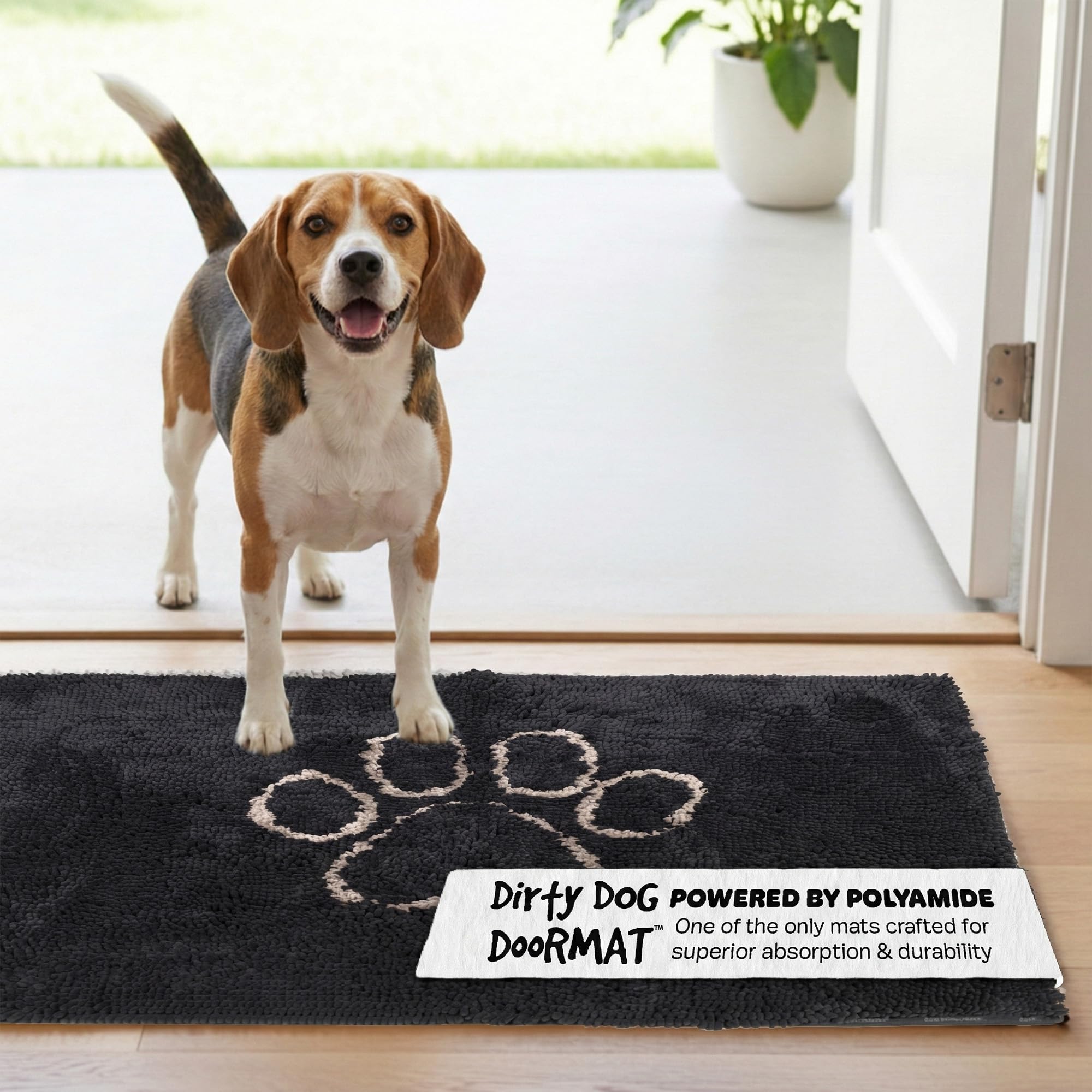 Dog Gone Smart Dirty Dog Microfiber Doormat, Super Absorbent Machine Washable with Non-Slip Backing, Medium, Black Hue โ image 1