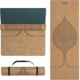ILILI Cork Yoga Mat Eco-Friendly 1/4 Inch Thick | 72"&times;26" Natural Cork TPE Exercise Mat, 2 lbs Lightweight Non Slip Mat for Hot Yoga and Gym Workout, Carry Strap