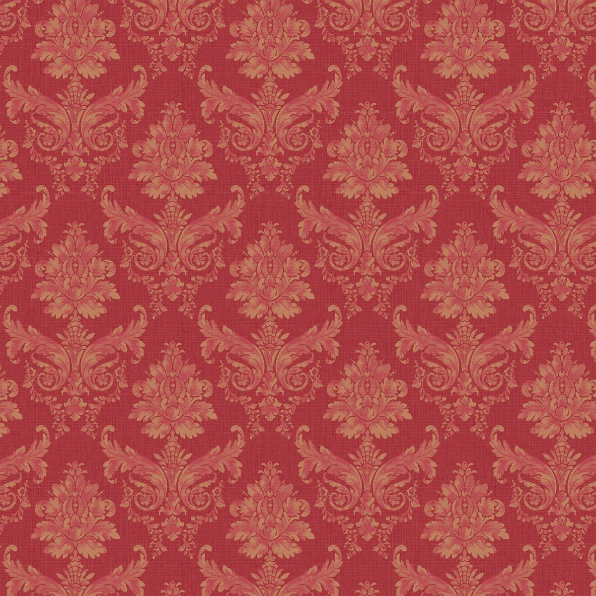 MyTinyWorld Pack of 5 Dolls House Light Red on Red Leaf Damask Wallpaper Sheets