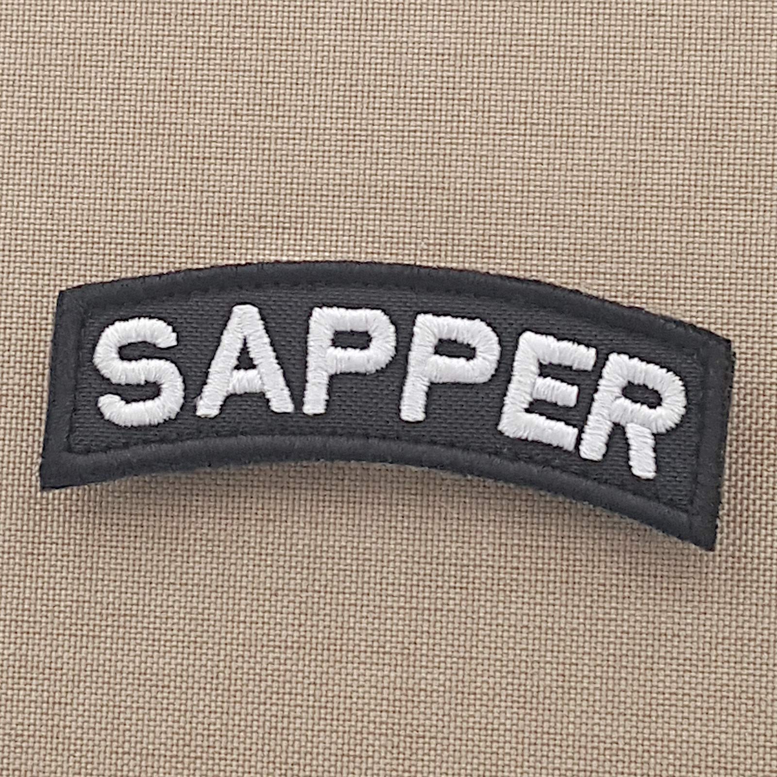 Sapper Army Engineer Shoulder Tab Morale Tactical Fastener Patch