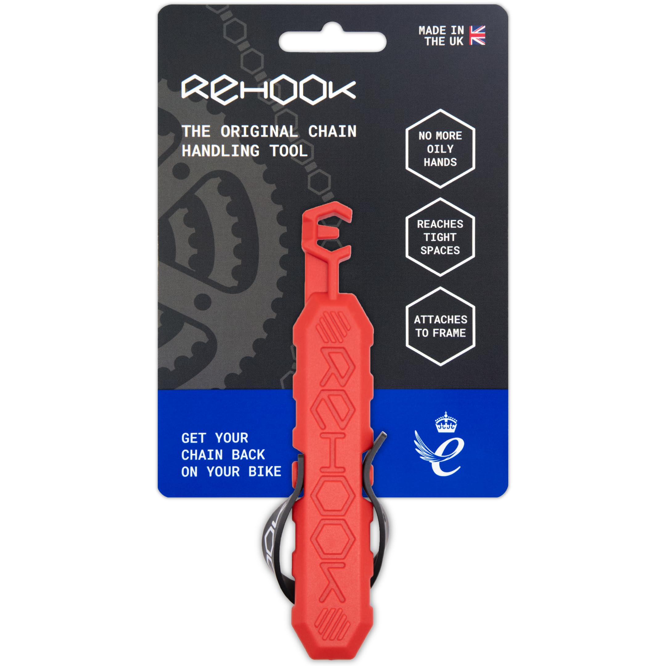 Rehook Colour - Get your chain back on your bike in 3 seconds. Without the mess - Perfect Xmas stocking filler RED