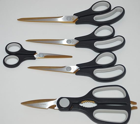 Stainless Steel Scissors (Stainless Steel & Titanium (Titanium) Pack of