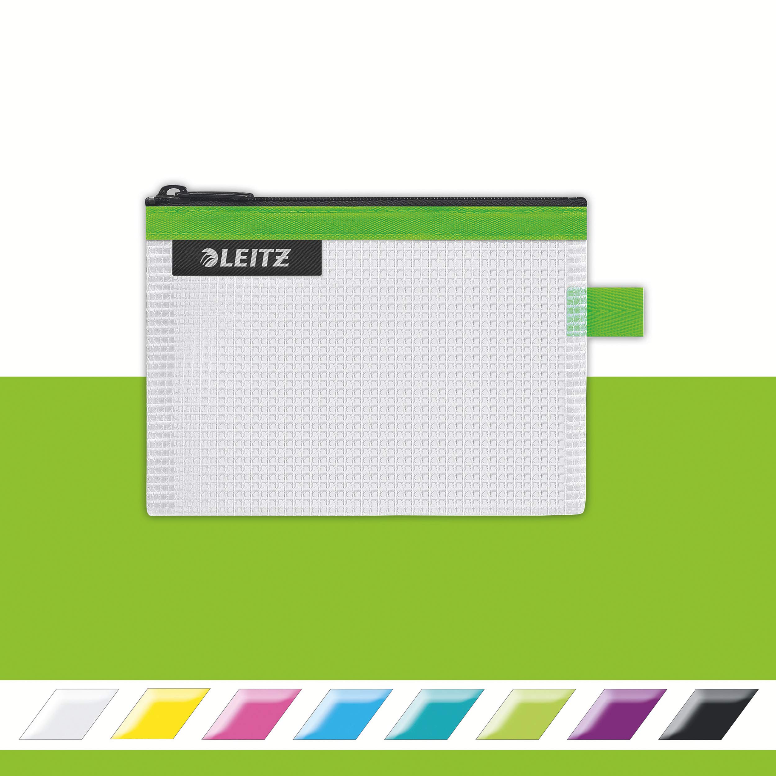 Leitz Wow Travel Pouch, Water Resistant, Translucent, Ideal for Visible Storage and Organisation, Small (A6) - Green, 40240054